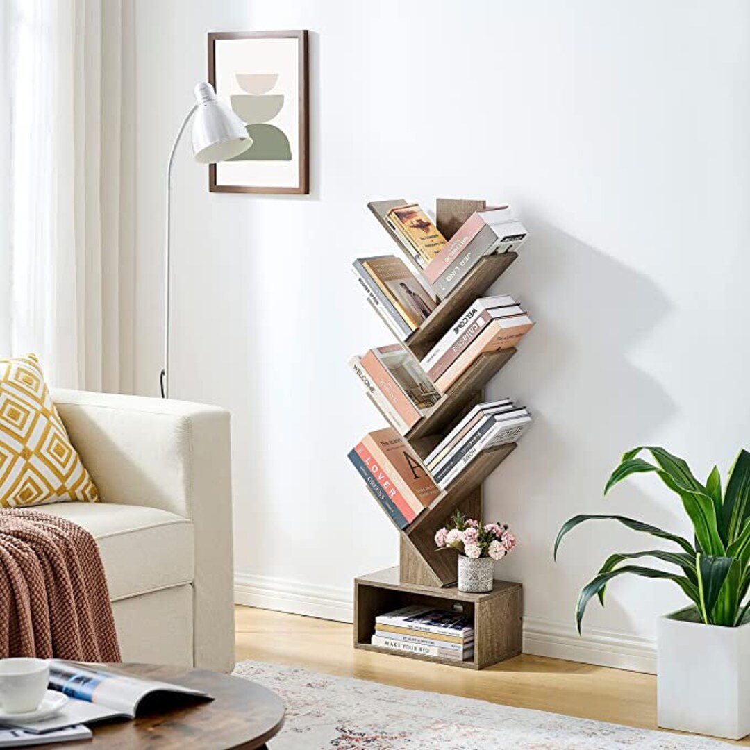 8-Tier Large-Capacity Bookshelf Bearing Capacity with Drawer Tree Bookshelf
