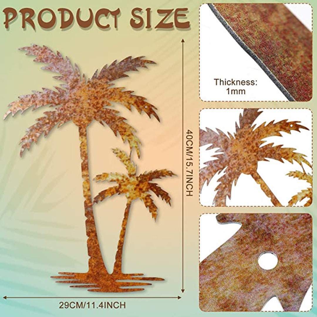 Palm Tree Metal Wall Art Home Decor Beach Theme Outdoor Wall Decor