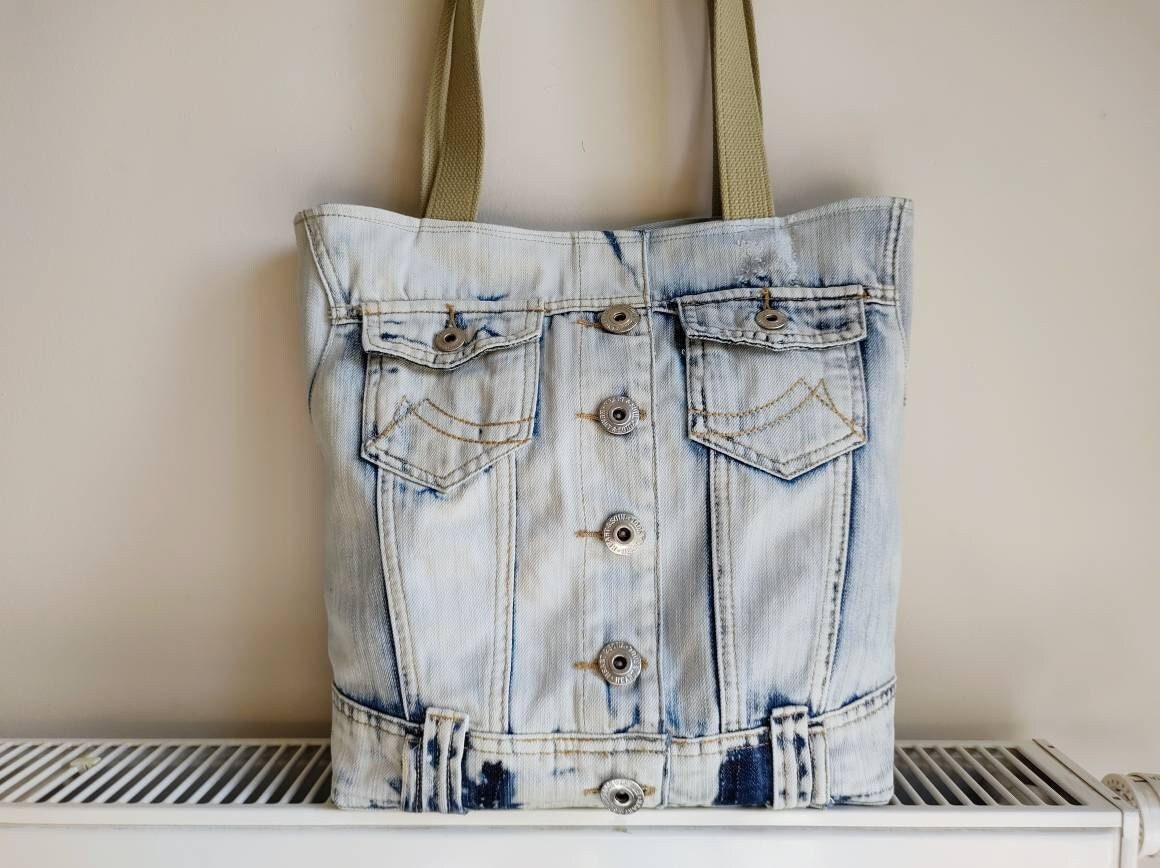Upcycled Denim Bag Hobo Woman Jeans Bag Denim Hobo Purse - Etsy