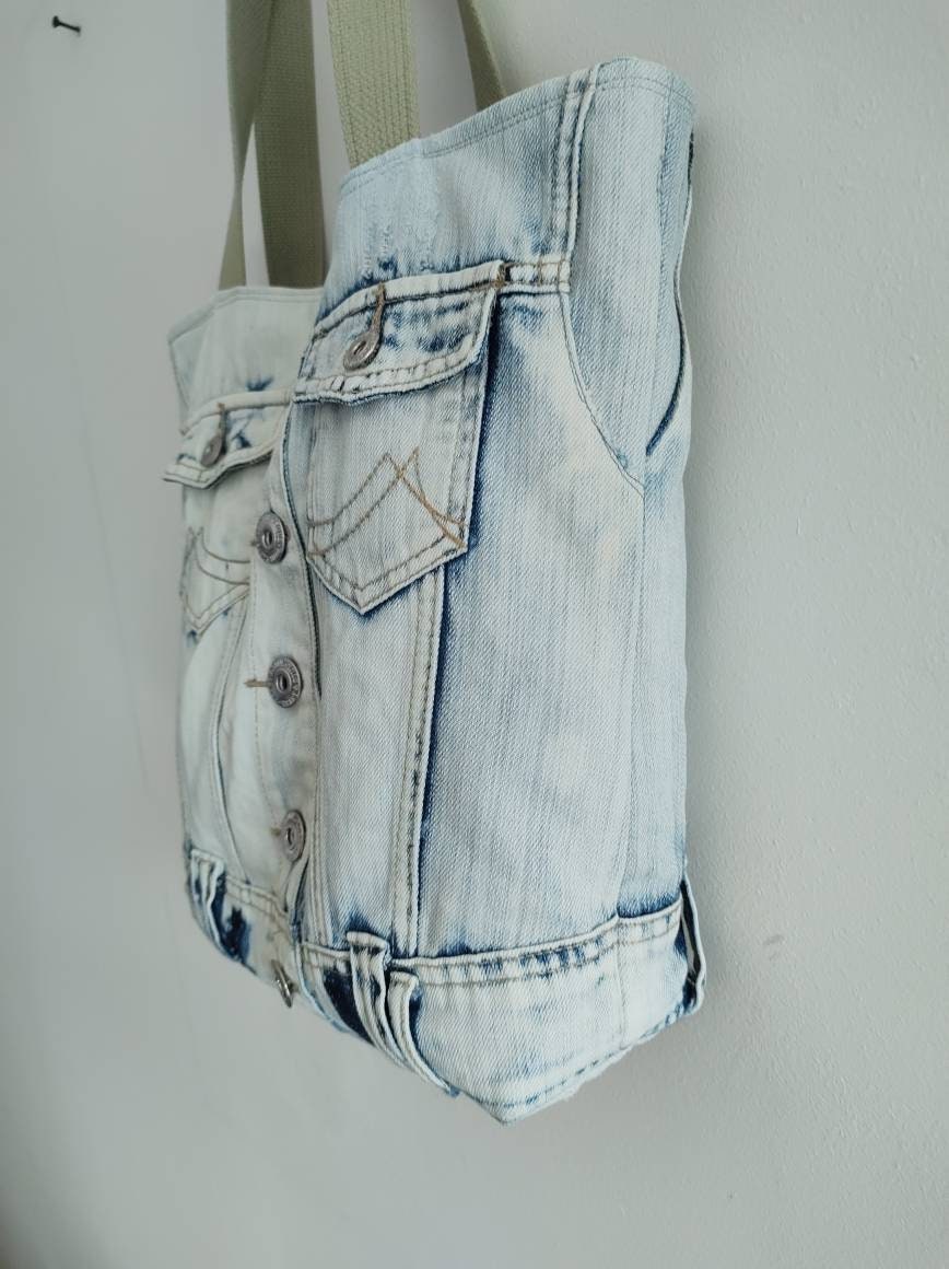 Upcycled Denim Bag Hobo Woman Jeans Bag Denim Hobo Purse - Etsy