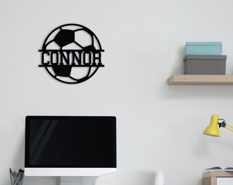 SOCCER BALL Name Sign, Soccerball Kids Room Decor, Personalized Wood Name Sign, Sports Gift wood sign, Athletic Plaque,baby sports kids room