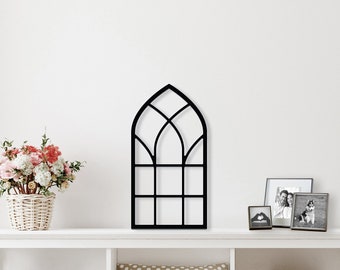 CHURCH WINDOW FRAME #1 Sign-Wood Sign-Vintage Window Cut Out Sign-Custom Window Frame-Boho Decor-feather and birch-Custom Sign-Church window