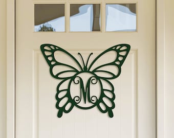Butterfly Letter Door Sign-Wall Hanger - Personalized Door Sign- Wooden Monogram - Kids Nursery Sign- Baby Girl Nursery Gift- Butterfly Sign
