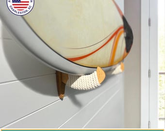 Wall Mount Surfboard Rack-Wood Surfboard Holder-Horizontal Board display -Surf Decor -Shortboard Longboard Storage-Surfboard Wall Rack