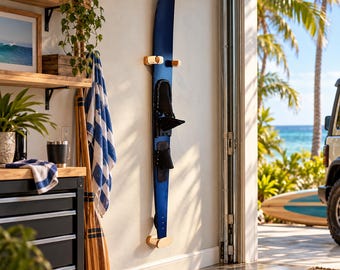 Vertical Waterski Wall Mount Rack- Wood Waterski Rack_ Vertical Waterski Display- Stand Slalom Ski Wall Rack- Lake House Decor