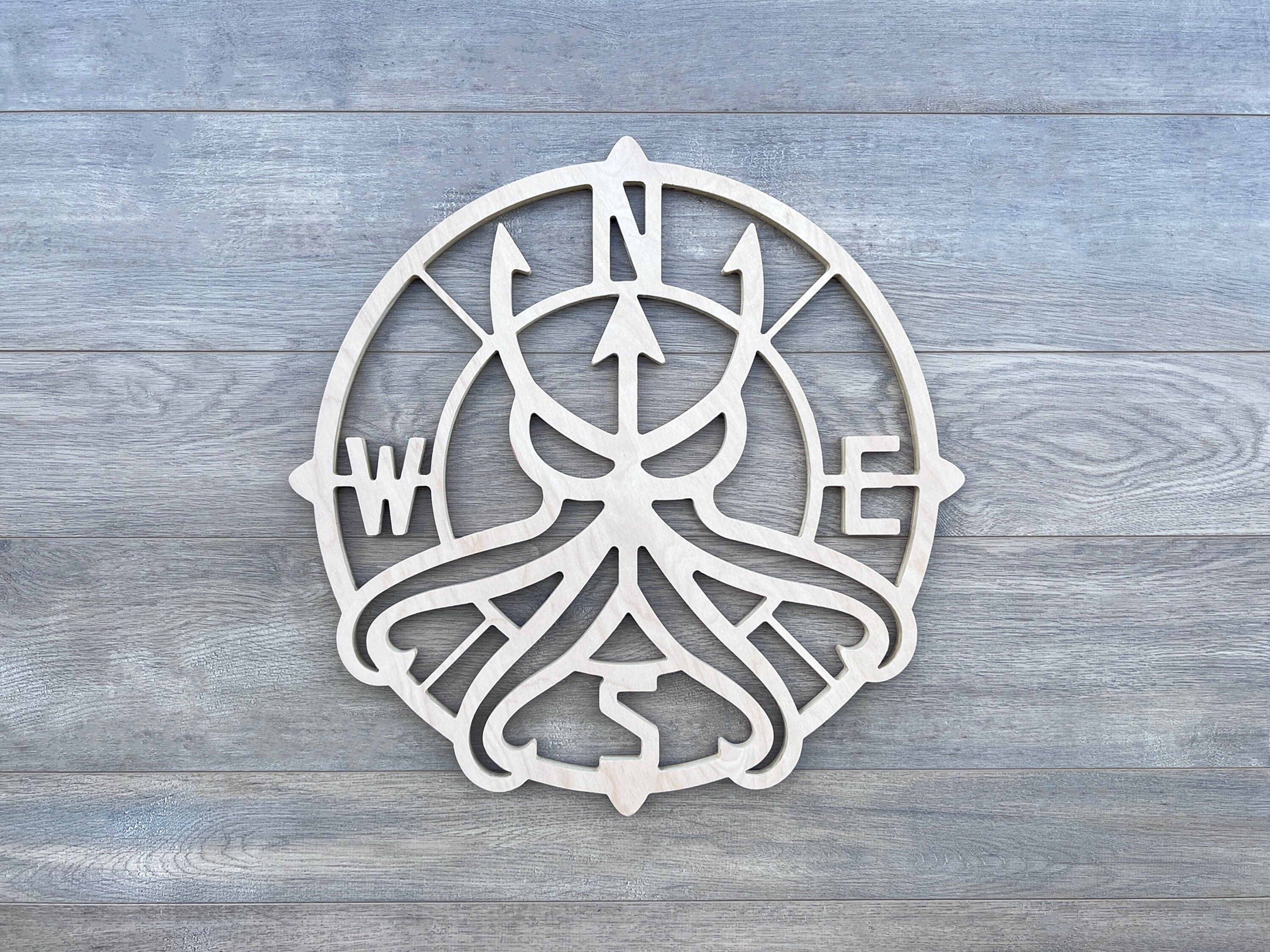 COMPASS OCTOPUSS Sign, Nautical Sign Decor, Compass Decor on Wall Sign ...