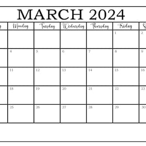 Simple March Calendar Sheet 2023- Printable March 2023 Calendar-Month of March 2023- March 2023 Calendar- JPG, PDF, PNG Calendar