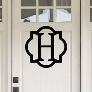 QUATREFOIL INITIAL MONOGRAM Sign -Single Letter Monogram-Monogram-Letter Door Sign-Front door sign-Personalized Monogram Letter Porch