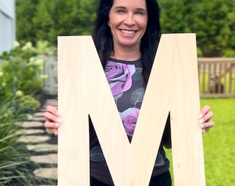 Single Letter Block Font-Large Wooden Letter-Hanging Wedding Monogram-Nursery Decor-Wood Wall Letter-Letter Sign- Wall letter