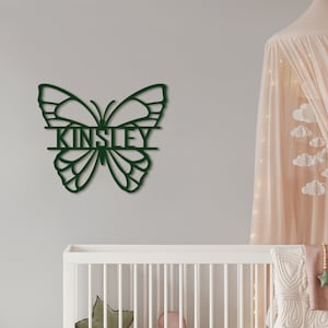 Butterfly Name Sign - Personalized Wooden Name - Kids Nursery Name Decor- Baby Girl Nursery Gift- Butterfly Decor- Baby Shower- Name Cut out