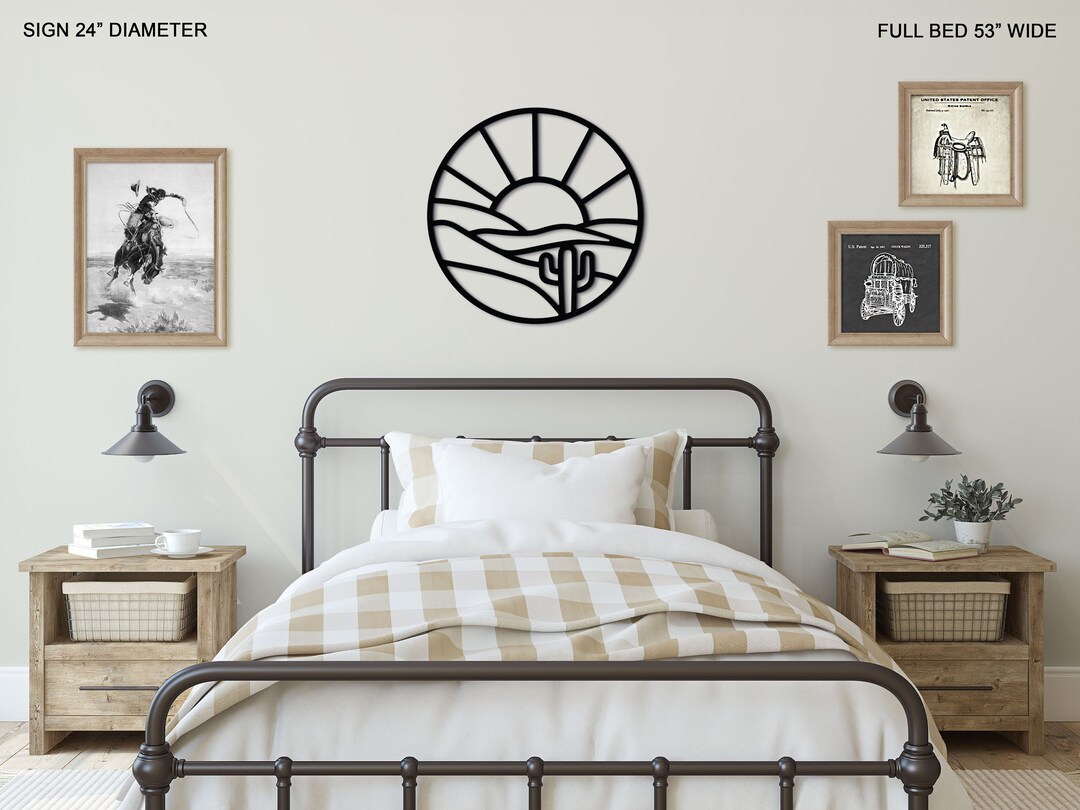 SUN DESERT CACTUS Sign- Wild West Sign- Cowboy Themed Decor- Gift for ...