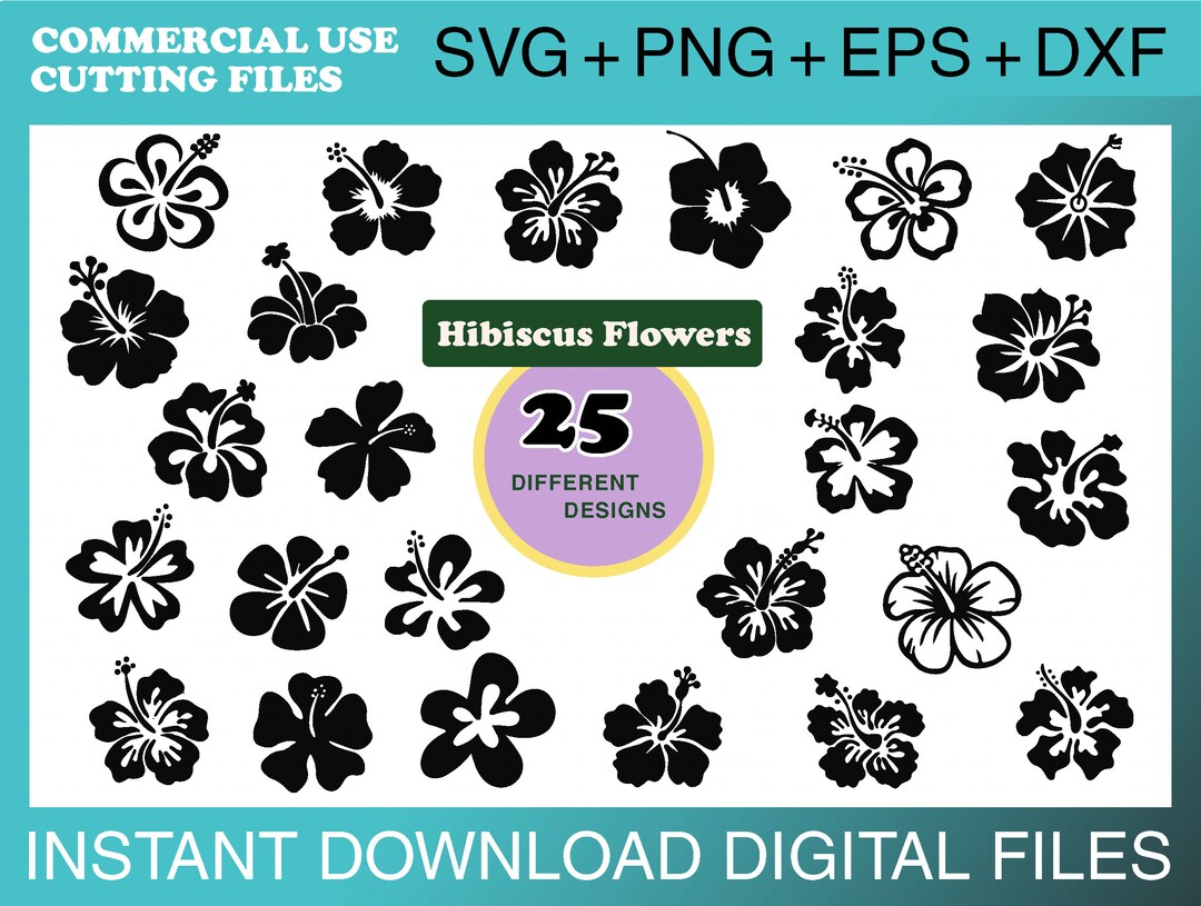 Flower SVG Bundle,hibiscus Svg,hibiscus Flower Svg, Hibiscus Clip Art ...