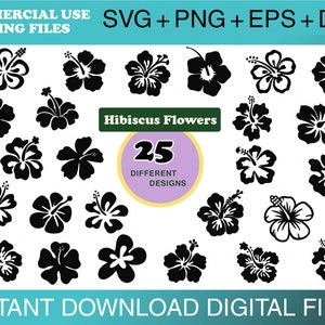 Flower SVG Bundle,hibiscus Svg,hibiscus Flower Svg, Hibiscus Clip Art ...