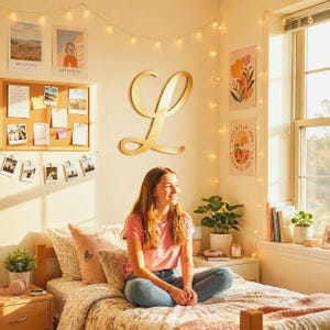 Preppy Dorm Decor-Wood Letter-Custom Monogram Wall Sign-Doorm Room Initial-Large Wooden Letters- Kids Nursery Name Sign-Wedding Backdrop Art