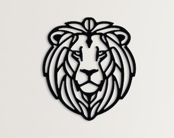 LION HEAD Sign-Wooden Lion Wall art-Lion Wood Decor-Lion Head Wood Decor Lion Rustic Sign- Animal Wood Sign- Safari Lion Art-Africa Wall Art