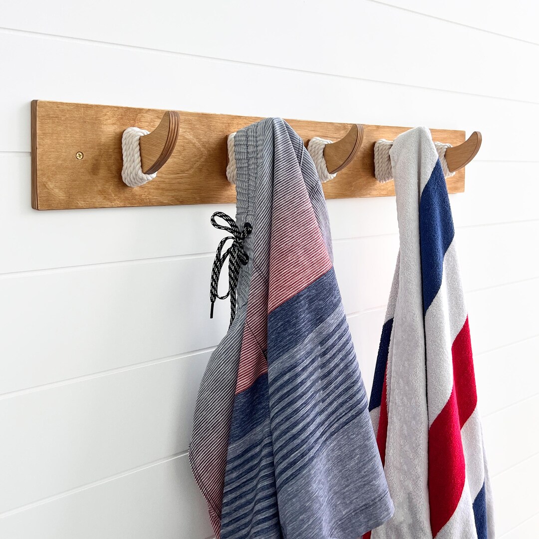 Coastal Towel Hooks-coastal Coat Rack-coastal Beach Hook Decor -wood ...