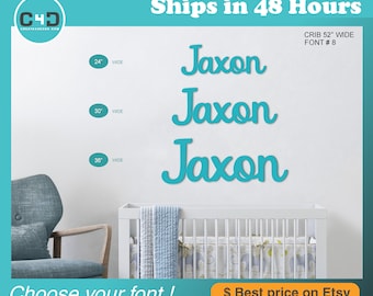 Custom Wooden Name Sign - 8" to 48" Wide - Nursery Name Sign - Wooden Letter Name - Crib Baby Name Sign - Office Wall Decor - Wedding Decor