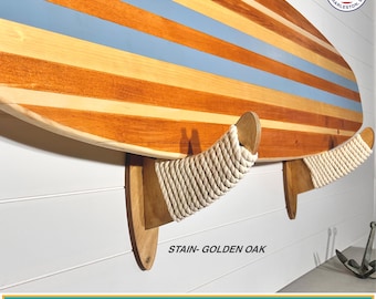 Surfboard Wall Mount Rack- Wood Surfboard Rack- Surfboard wall Decor- Surfboard wall display- Surfboard Rack Mount-Longboard Hook Rack Mount