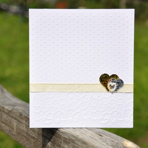 Hearts Valentines Day, Anniversary Card for Wife or Husband / Love Card for Girlfriend/ Boyfriend Handmade Embossing Greeting