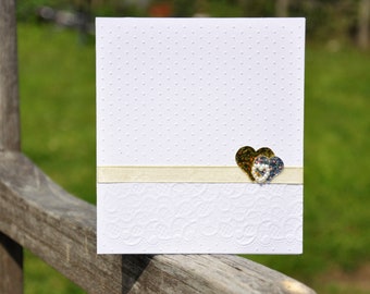 Hearts Valentines Day, Anniversary Card for Wife or Husband / Love Card for Girlfriend/ Boyfriend Handmade Embossing Greeting