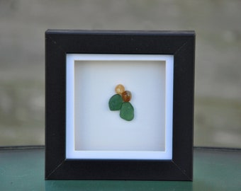 Green sea glass couple Valentines day Gift for her Engagement gift Anniversary gift  Best friend gifts Husband gift Boyfriend gift LGBT
