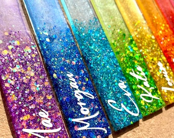 Personalized Glitter Resin Bookmark: Custom Name, Birthday Gift, Christmas Gift, Teacher Gift