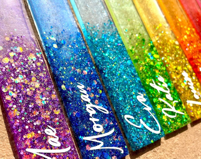 Personalised Bookmarks - Assorted Colours - White Name - Etsy UK