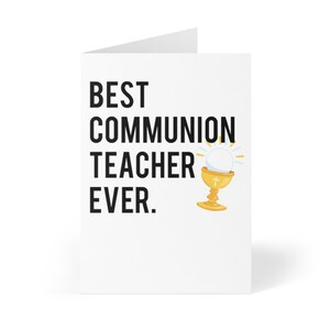Melhor professor de comunhão de todos os tempos Cartão de agradecimento Instrutor de primeira comunhão Pastor Padre Educação religiosa Presente de alunos