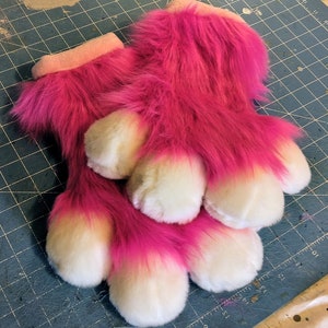 Premade Fursuit Puffy Handpaws Valentine&#39;s Day Themed pink paws furry fursona