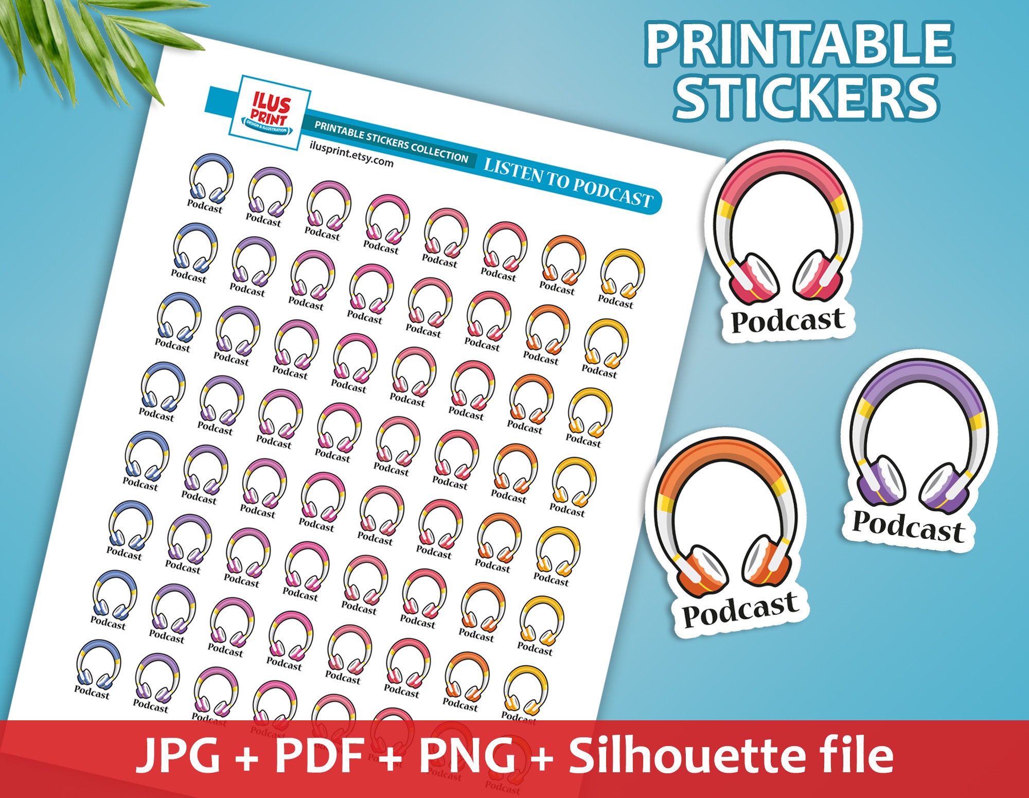 LISTEN TO PODCAST Printable Stickers Podcast Planner Stickers ...