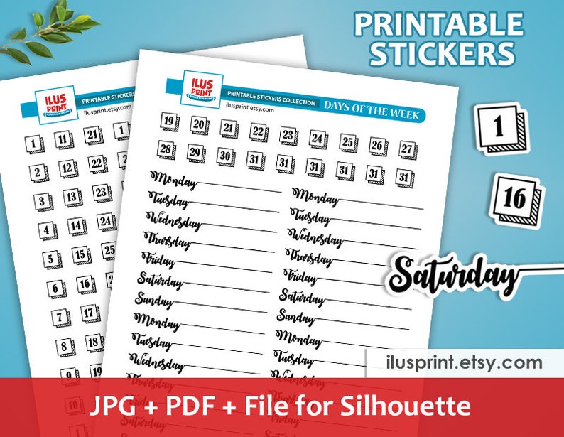 Times of the 7 days Printable Stickers Weekday Printable Planner Bullet magazine Printable Stickers graphic relating to Days of the Week Printable titled Times of the 7 days Printable Stickers Weekday Printable Planner Bullet magazine Printable Stickers