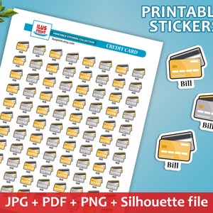 GOLD & SILVER CREDIT Card Printable Stickers | Credit Card Planner Stickers | Bill Pay Stickers | Finance Stickers