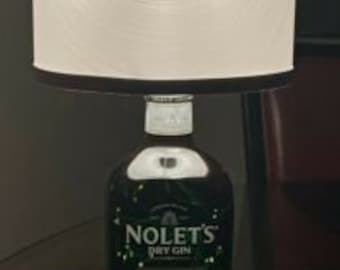 NOLET'S Gin Bottle Lamp: Handcrafted Table Decor with LED Lights