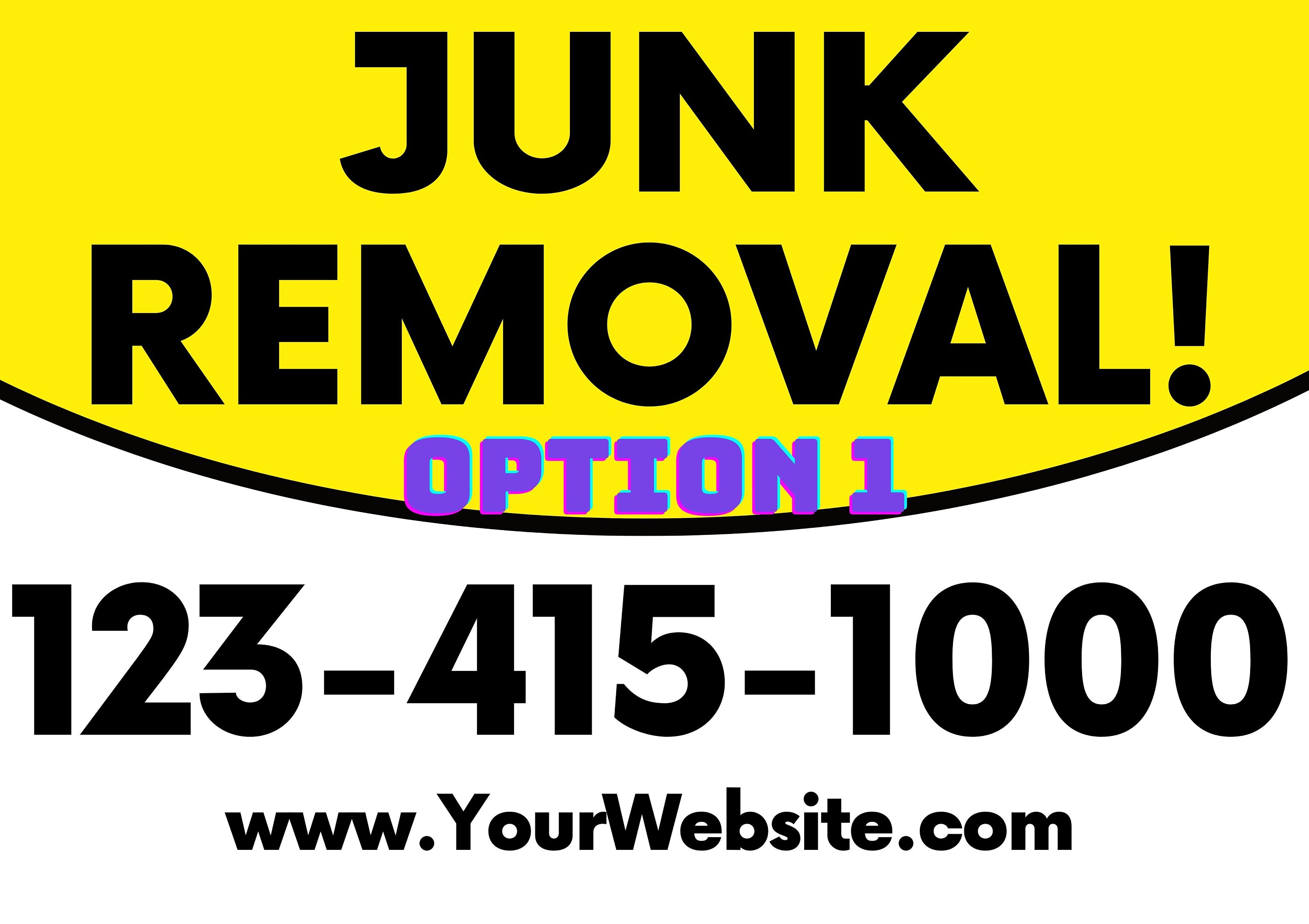 Junk Removal Yard Sign Design Etsy