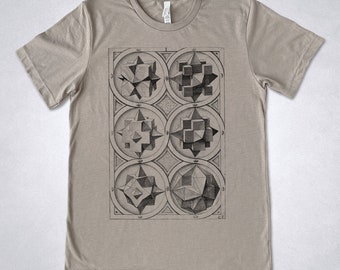 Wenzel Jamnitzer t-shirt, Perspectiva Corporum Regularium - 1568, Geometric shapes, Geometric tshirt, Art t-shirt, engraving, Plate: C.I