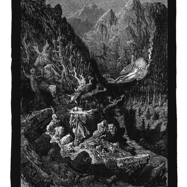 Gustave Dore back patch - La légende du Juif errant, Art back patch, The Legend of the Wandering Jew, Dore engraving