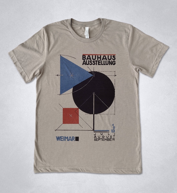 Herbert Bayer T-shirt, Bauhaus Poster Art, Bauhaus Art T-shirt, Vintage  Poster for Bauhaus Exhibit in Weimar 1923, Geometric Abstract Art 