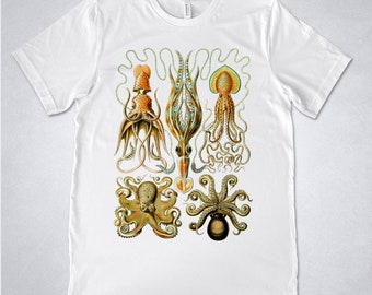 Ernst Haeckel t-shirt - Gamochonia ( Octopus ), Art Forms of Nature - 1904, Octopus tee shirt, Squid t shirt, Vintage Illustration