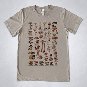 MUSHROOMS Illustration shirt, Nature tshirt, Vintage mushrooms print, fungi, botanical shirt, mushroom shirt, vintage graphic, Champignons
