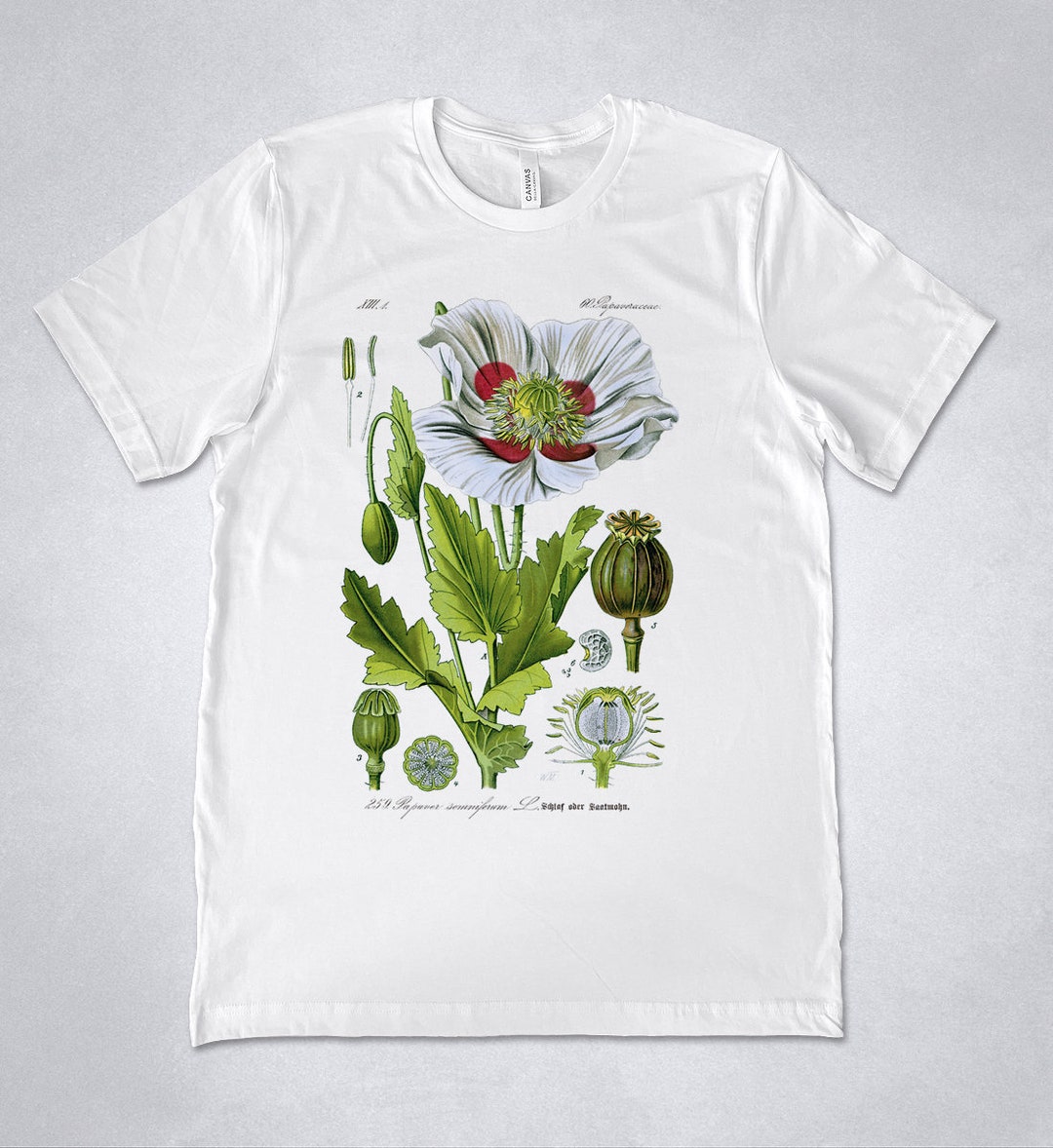 OPIUM Illustration Shirt, Nature T-shirt, Vintage Opium Print, Opium ...