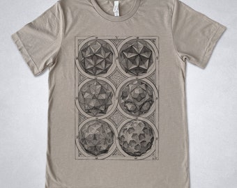 Wenzel Jamnitzer t-shirt, Perspectiva Corporum Regularium - 1568, Geometric shapes, Geometric tshirt, Art t-shirt, engraving, Plate: D.V