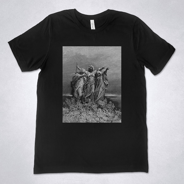 Gustave Doré t-shirt - The Three Witches, Illustration for Macbeth by William Shakespeare, Les trois sorcieres, Witches t-shirt