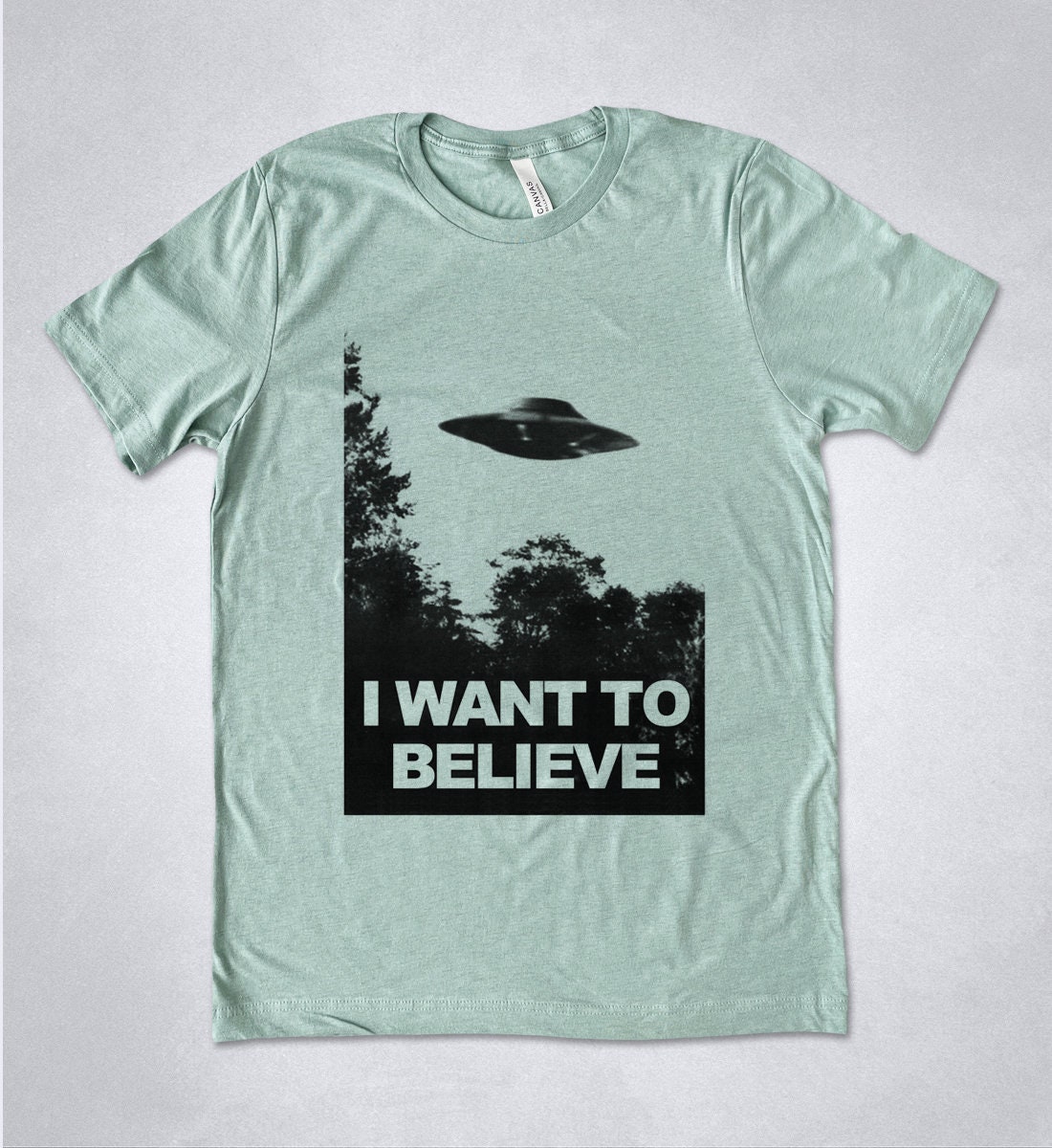 I WANT to BELIEVE Shirt - X-files T-shirt, UFO, Sci-fi Shirt  