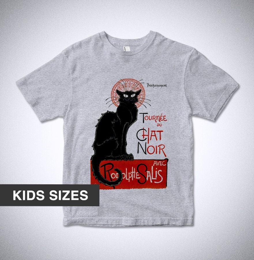 BLACK CAT Kids T-shirt, Chat Noir De Rudolphe Salis 1896