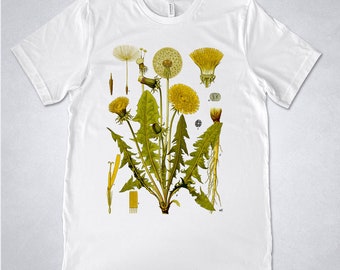DANDELION shirt, Dandelion t-shirt, Vintage Dandelion plant print, Botanical tshirt, Dandelion Vintage illustration, Flower tshirt