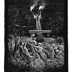 Émile Bayard - La Danse du Sabbat back patch, Dance of the Sabbath, Witches Sabbath, from History of Magic by Paul Christian, witchcraft