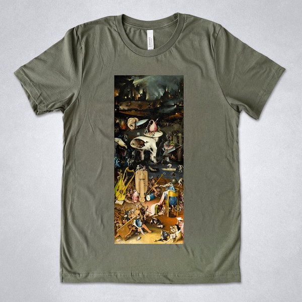 HIERONYMUS BOSCH shirt - Hell from The Garden of Earthly Delights, Bosch t-shirt, Religious art shirt, Northern renaissance, Gothic Art tee