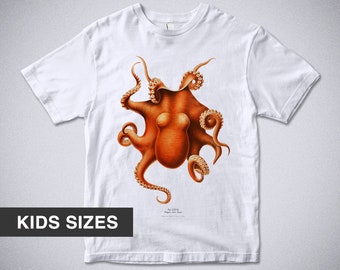 OCTOPUS kids t-shirt, Educational shirt, Cephalopoda, Vintage Octopus illustration, Octopus shirt, Polypus levis Hoyle, toddler, youth sizes