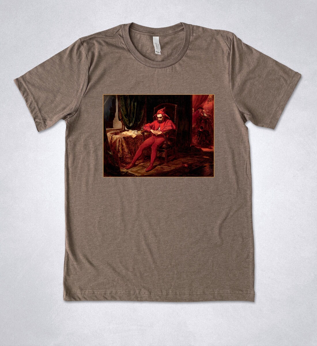 T-shirt Jan Matejko - Stańczyk, T-shirt The Sad Jester, T-shirt olieverfschilderij, Poolse kunst, klassiek kunstcadeau, T-shirt vintage mode