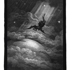 Gustave Dore back patch -  Art back patch, Gustave Dore Illustration, John Milton - Paradise Lost, Fallen Angel, Satan, Lucifer